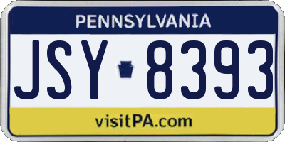 PA license plate JSY8393