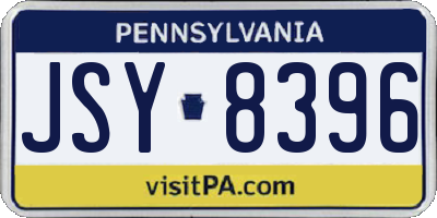 PA license plate JSY8396