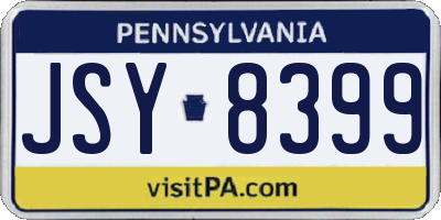 PA license plate JSY8399