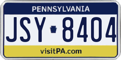 PA license plate JSY8404