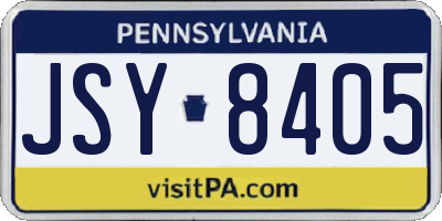 PA license plate JSY8405