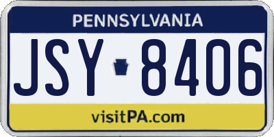 PA license plate JSY8406