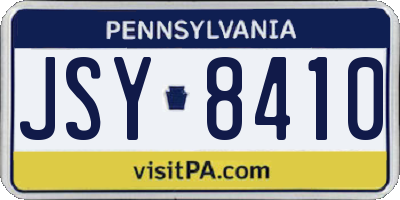 PA license plate JSY8410