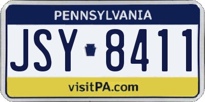 PA license plate JSY8411