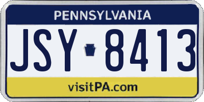 PA license plate JSY8413