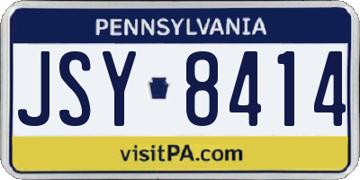 PA license plate JSY8414