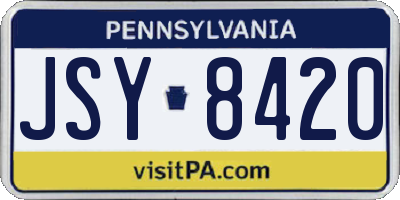 PA license plate JSY8420