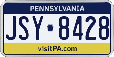 PA license plate JSY8428