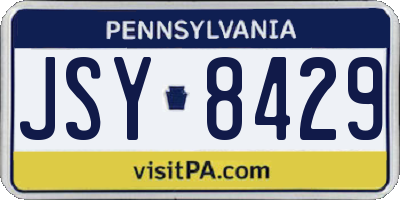 PA license plate JSY8429