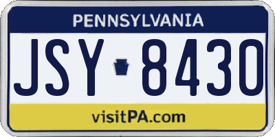 PA license plate JSY8430