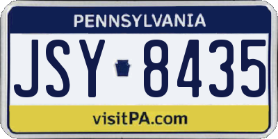 PA license plate JSY8435