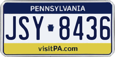 PA license plate JSY8436