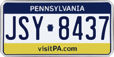 PA license plate JSY8437