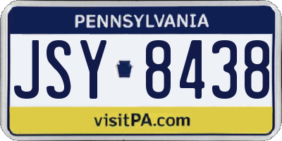 PA license plate JSY8438