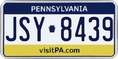 PA license plate JSY8439