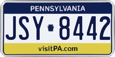 PA license plate JSY8442