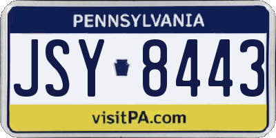 PA license plate JSY8443