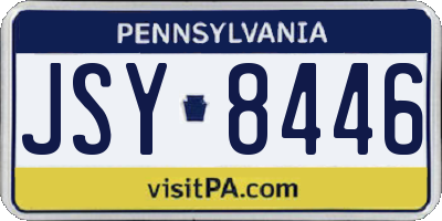 PA license plate JSY8446