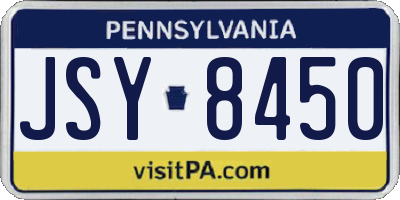 PA license plate JSY8450