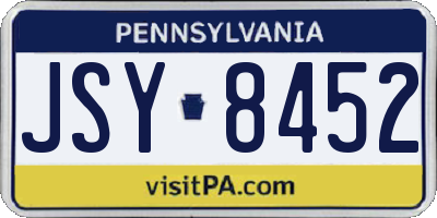 PA license plate JSY8452