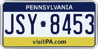 PA license plate JSY8453
