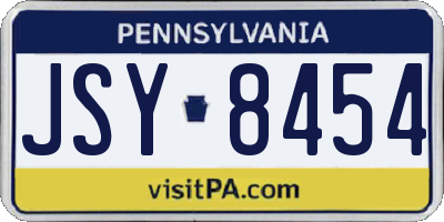 PA license plate JSY8454