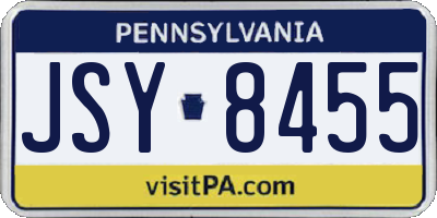 PA license plate JSY8455