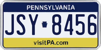 PA license plate JSY8456