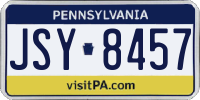 PA license plate JSY8457