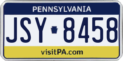PA license plate JSY8458