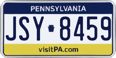 PA license plate JSY8459