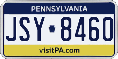 PA license plate JSY8460