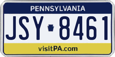 PA license plate JSY8461
