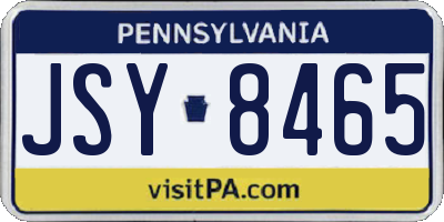 PA license plate JSY8465