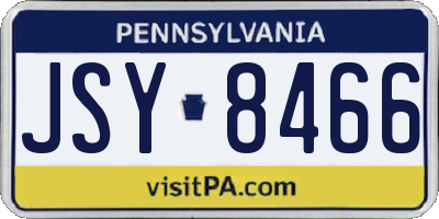 PA license plate JSY8466