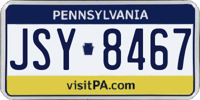 PA license plate JSY8467