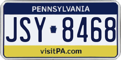 PA license plate JSY8468