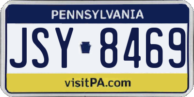 PA license plate JSY8469