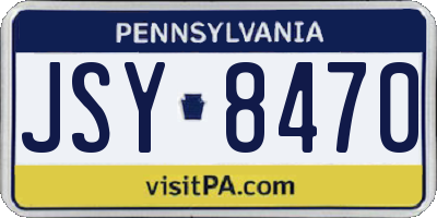 PA license plate JSY8470