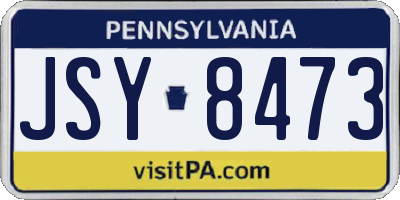 PA license plate JSY8473