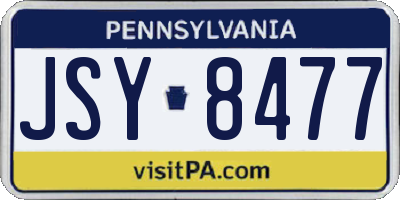 PA license plate JSY8477