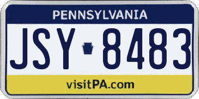 PA license plate JSY8483