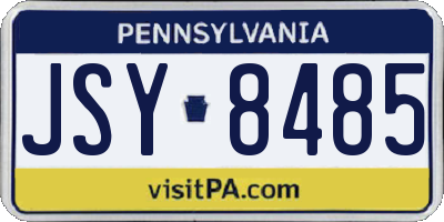 PA license plate JSY8485