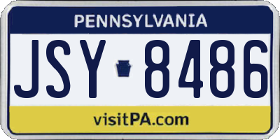 PA license plate JSY8486