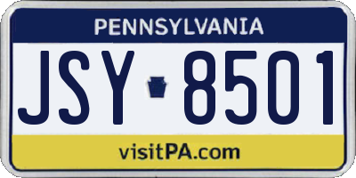 PA license plate JSY8501
