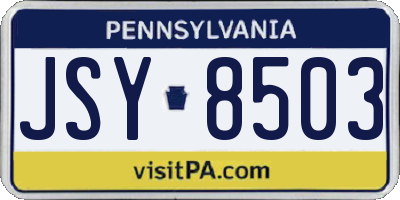 PA license plate JSY8503