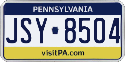 PA license plate JSY8504