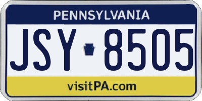 PA license plate JSY8505
