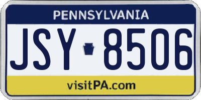 PA license plate JSY8506