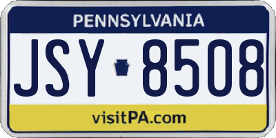 PA license plate JSY8508